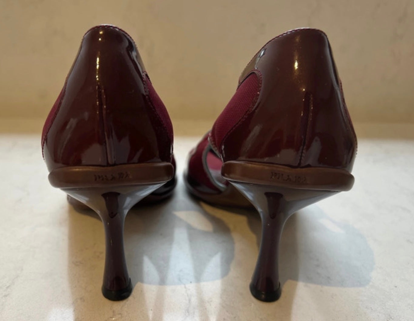 PRADA burgundy heels