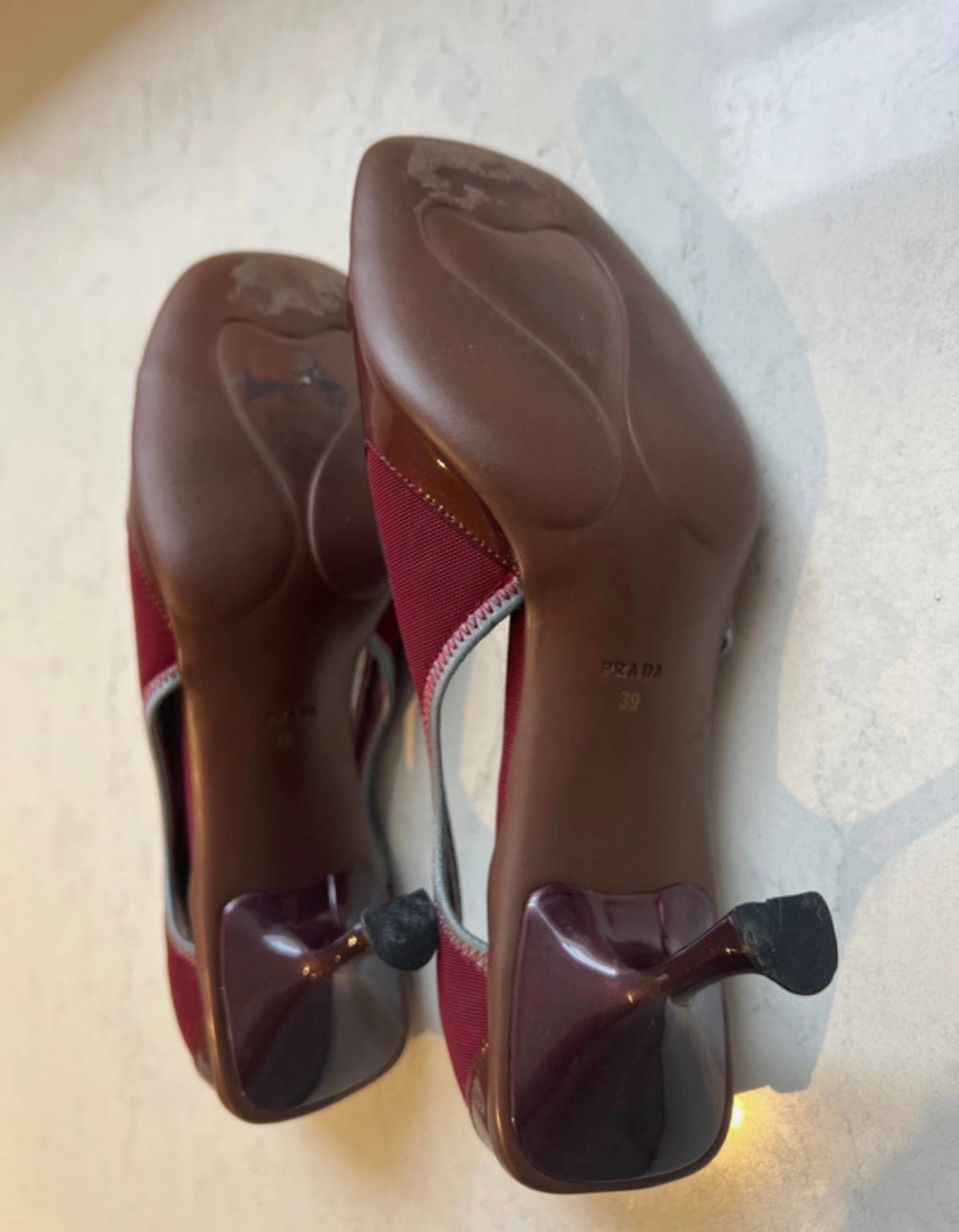 PRADA burgundy heels